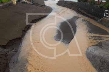 Efectos en Telde de las copiosas lluvias caídas durante la madrugada y mañana de este jueves (Foto TA)