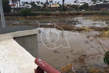 Efectos en Telde de las copiosas lluvias caídas durante la madrugada y mañana de este jueves (Foto TA)