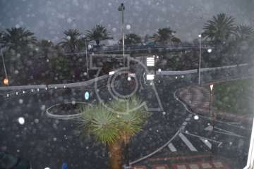 Efectos en Telde de las copiosas lluvias caídas durante la madrugada y mañana de este jueves (Foto TA)