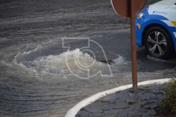Efectos en Telde de las copiosas lluvias caídas durante la madrugada y mañana de este jueves (Foto TA)