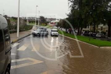 Efectos en Telde de las copiosas lluvias caídas durante la madrugada y mañana de este jueves (Foto TA)