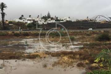 Efectos en Telde de las copiosas lluvias caídas durante la madrugada y mañana de este jueves (Foto TA)