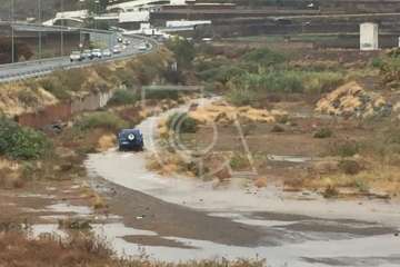 Efectos en Telde de las copiosas lluvias caídas durante la madrugada y mañana de este jueves (Foto TA)