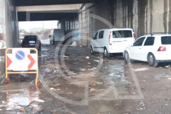 Efectos en Telde de las copiosas lluvias caídas durante la madrugada y mañana de este jueves (Foto TA)
