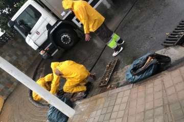 Efectos en Telde de las copiosas lluvias caídas durante la madrugada y mañana de este jueves (Foto TA)
