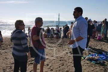 Suelta de una tortuga boba y de un vuelvepiedras en Melenara (Foto TA)