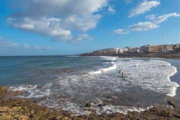 Oleaje en la costa de Telde (Foto Antonio Rico)
