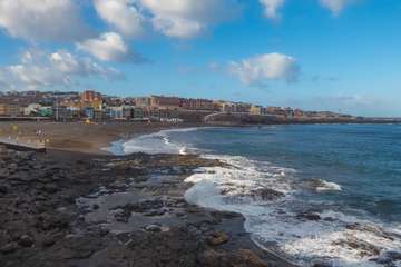 Oleaje en la costa de Telde (Foto Antonio Rico)
