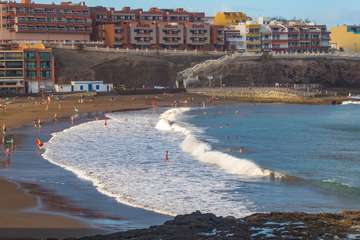 Oleaje en la costa de Telde (Foto Antonio Rico)