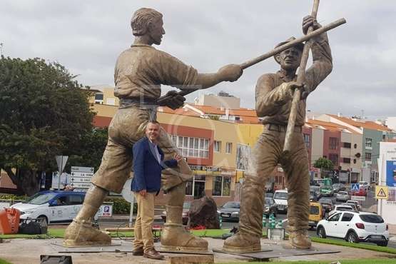 El Calero Bajo vuelve a jugar al palo canario (Foto TA)