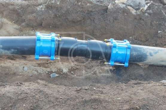 Reparación de la tubería de impulsión desde Jinámar a la depuradora de Hoya del Pozo (Foto TA)