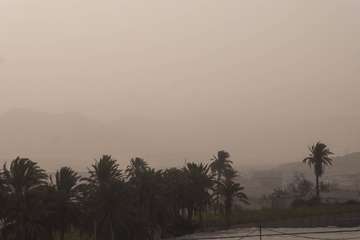 La calima empolva Telde (Foto Antonio Rico)