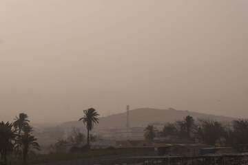 La calima empolva Telde (Foto Antonio Rico)