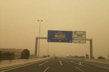 Telde bajo la calima (Foto TA)