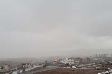 Aguacero sobre Telde en la tarde de este miércoles/TA.