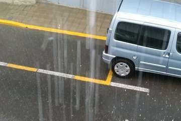 Aguacero sobre Telde en la tarde de este miércoles/TA.