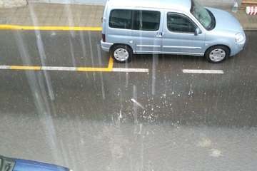 Aguacero sobre Telde en la tarde de este miércoles/TA.