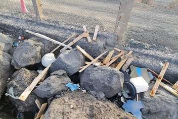 El extremo sur de la costa de Ojos de Garza, una pocilga/TA.