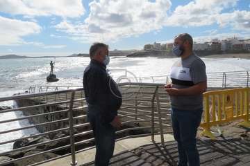 El temporal fisura del nuevo el hombro del Neptuno de Melenara/TA.