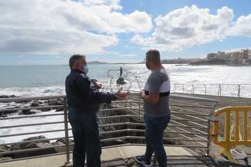 El temporal fisura del nuevo el hombro del Neptuno de Melenara/TA.