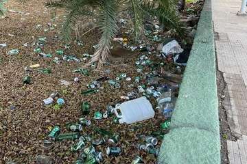 Los jóvenes del Valle de Jinámar 'enlatan' los parterres comunitarios/TA.