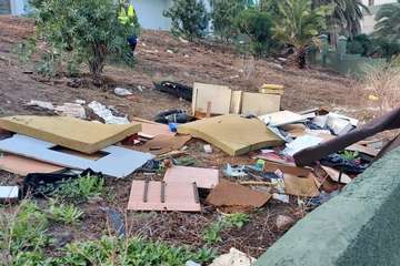 Los jóvenes del Valle de Jinámar 'enlatan' los parterres comunitarios/TA.