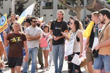 Protesta  en la capital grancanaria contra el proyecto del barranco de Arguineguín/Acfi Press y TA.