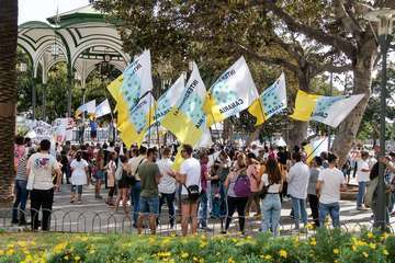 Protesta  en la capital grancanaria contra el proyecto del barranco de Arguineguín/Acfi Press y TA.