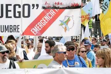 Protesta  en la capital grancanaria contra el proyecto del barranco de Arguineguín/Acfi Press y TA.