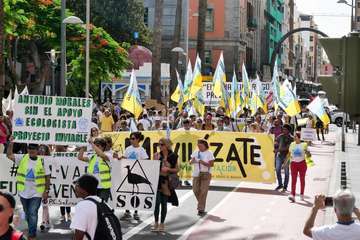 Protesta  en la capital grancanaria contra el proyecto del barranco de Arguineguín/Acfi Press y TA.