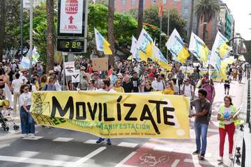 Protesta  en la capital grancanaria contra el proyecto del barranco de Arguineguín/Acfi Press y TA.