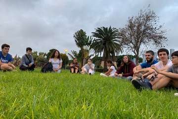  Un mural comunitario crea conciencia medioambiental desde el auditorio del parque de San Juan (Telde)/TA.