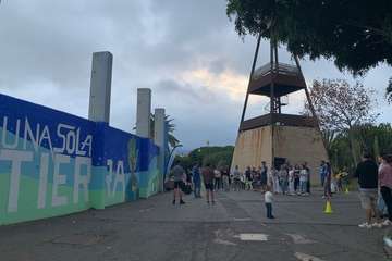 Un mural comunitario crea conciencia medioambiental desde el auditorio del parque de San Juan (Telde)/TA.