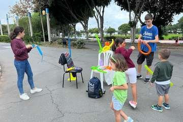  Un mural comunitario crea conciencia medioambiental desde el auditorio del parque de San Juan (Telde)/TA.