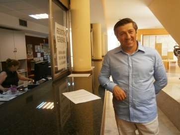 El empresario ruso durante su visita a Telde (Foto TA)