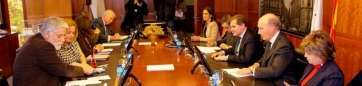 Imagen de la última reunión de autoridaes canarias con la Abogacía del Estado sobre el realojo (Foto TA)