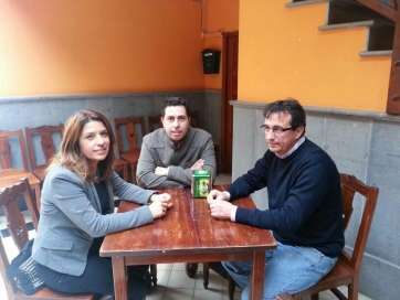 Carmen Hernández, Alejandro Ramos y Juan Francisco Artiles, esta mañana durante la reunión (Foto TA)