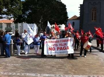 Imagen de archivo de una protesta de trabajadores de Hespérides (Foto TA)
