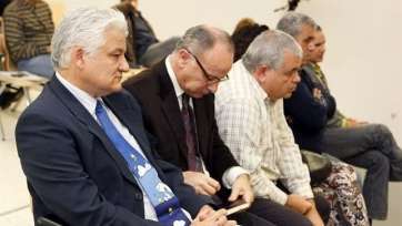 Los acusados en el banquillo, frente al tribunal (Foto CanariasAhora)