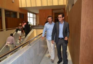 Nazim Ramazanov junto a Pablo Rodríguez durante su visita a Telde (Foto TA)