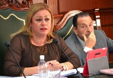Mari Carmen Castellano, alcaldesa de Telde, en el Pleno del pasado viernes (Foto Daniel Ojeda)