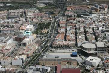Vista aérea de parte del casco urbano de Telde (Foto TA)