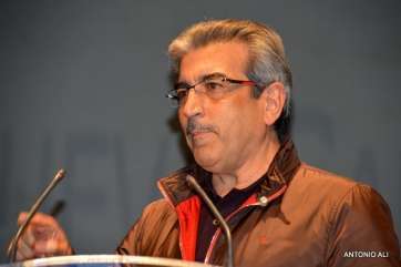 Román Rodríguez, en el acto del pasado jueves de NC en Telde (Foto Antonio Alí)