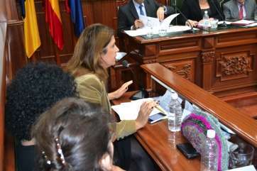 La portavoz de  Nueva Canarias, Carmen Hernández (Foto Daniel Ojeda)