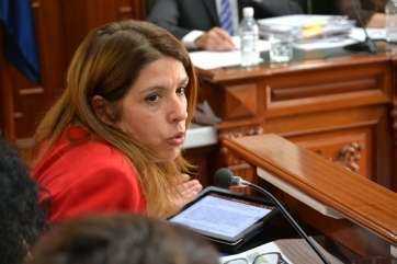 La portavoz de NC, Carmen Hernández, en un Pleno (Foto Daniel Ojeda)