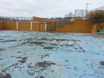 Situación de abandono de la cancha deportiva (Foto TA)