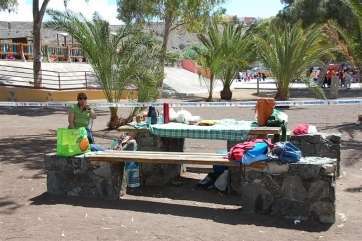 Zona de merenderos en el parque de las Mil Palmeras de Jinámar 