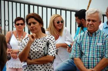 Carmelo Ramírez, junto a la portavoz de NC en Telde, Carmen Hernández, en un acto político celebrado en Telde (Foto TA)