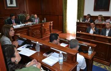 La portavoz de NC, Carmen Hernández, defendiendo la moción en el Pleno de este martes (Foto Daniel Ojeda)