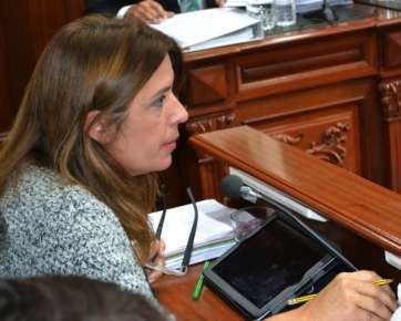 Carmen Hernández durante un Pleno municial (Foto Daniel Ojeda)